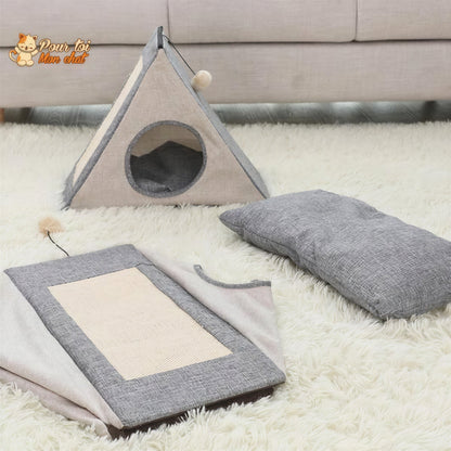 Niche pour Chat avec Grattoir - Crazybed™ Pour toi Mon chat