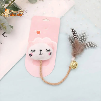 Jouet cloche en plumes pour chats Pour toi Mon chat