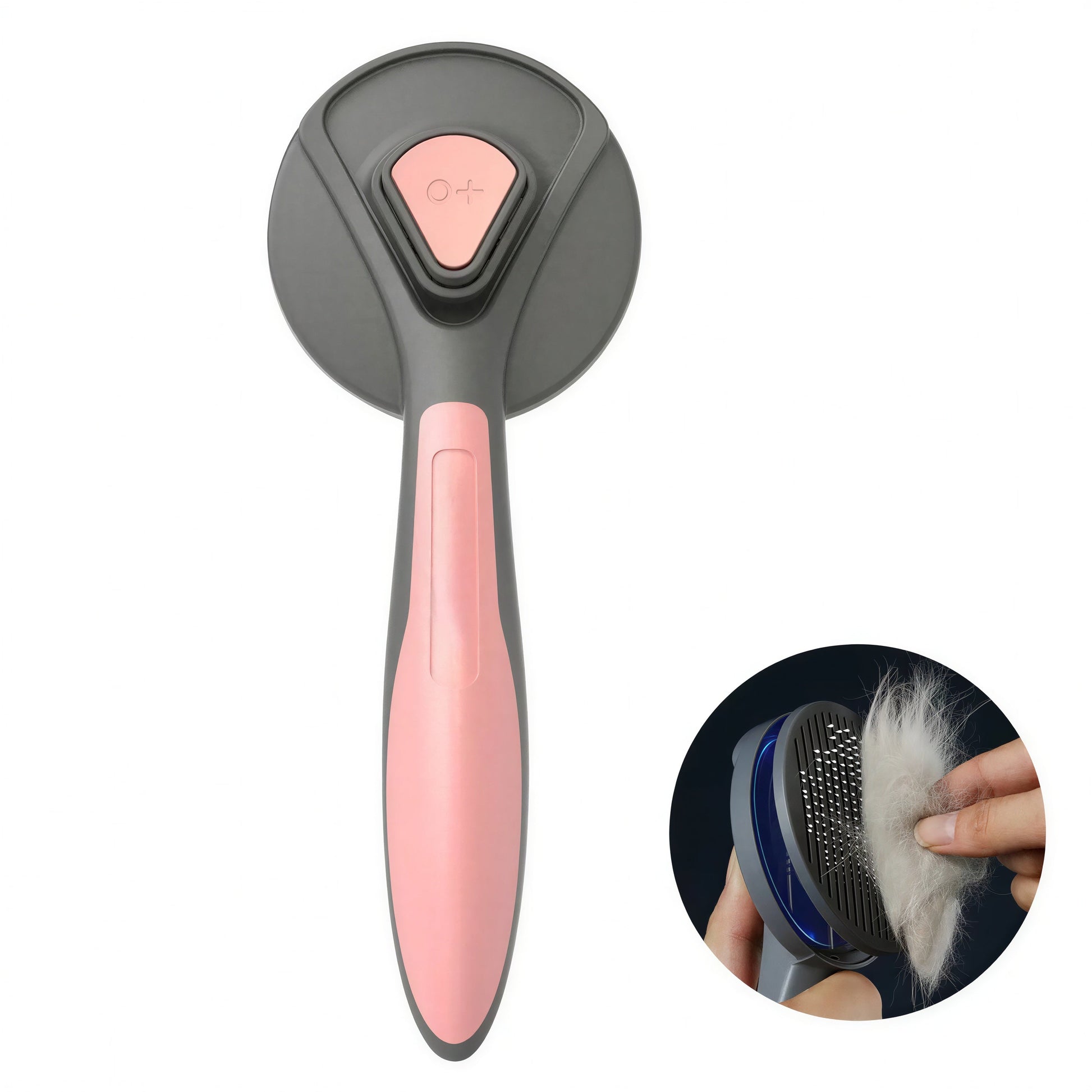 Brosse de toilettage avec bouton en acier inoxydable pour chat Pour toi Mon chat