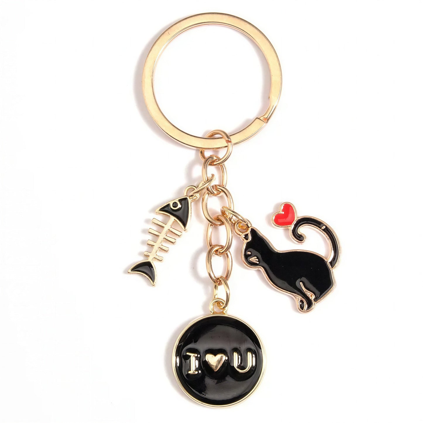 Porte-clés mignon en métal avec pendentif de chat Pour toi Mon chat