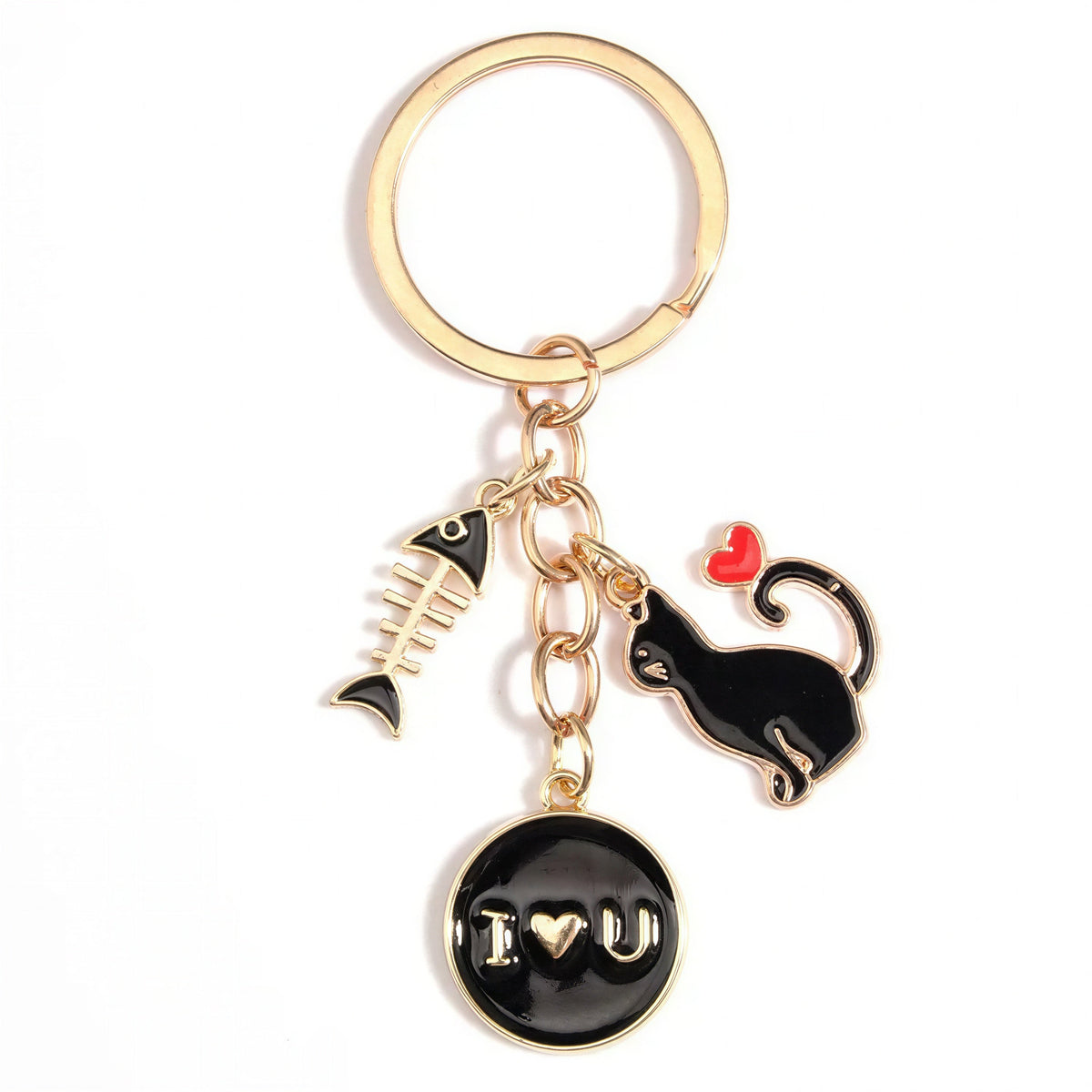 Porte-clés mignon en métal avec pendentif de chat Pour toi Mon chat