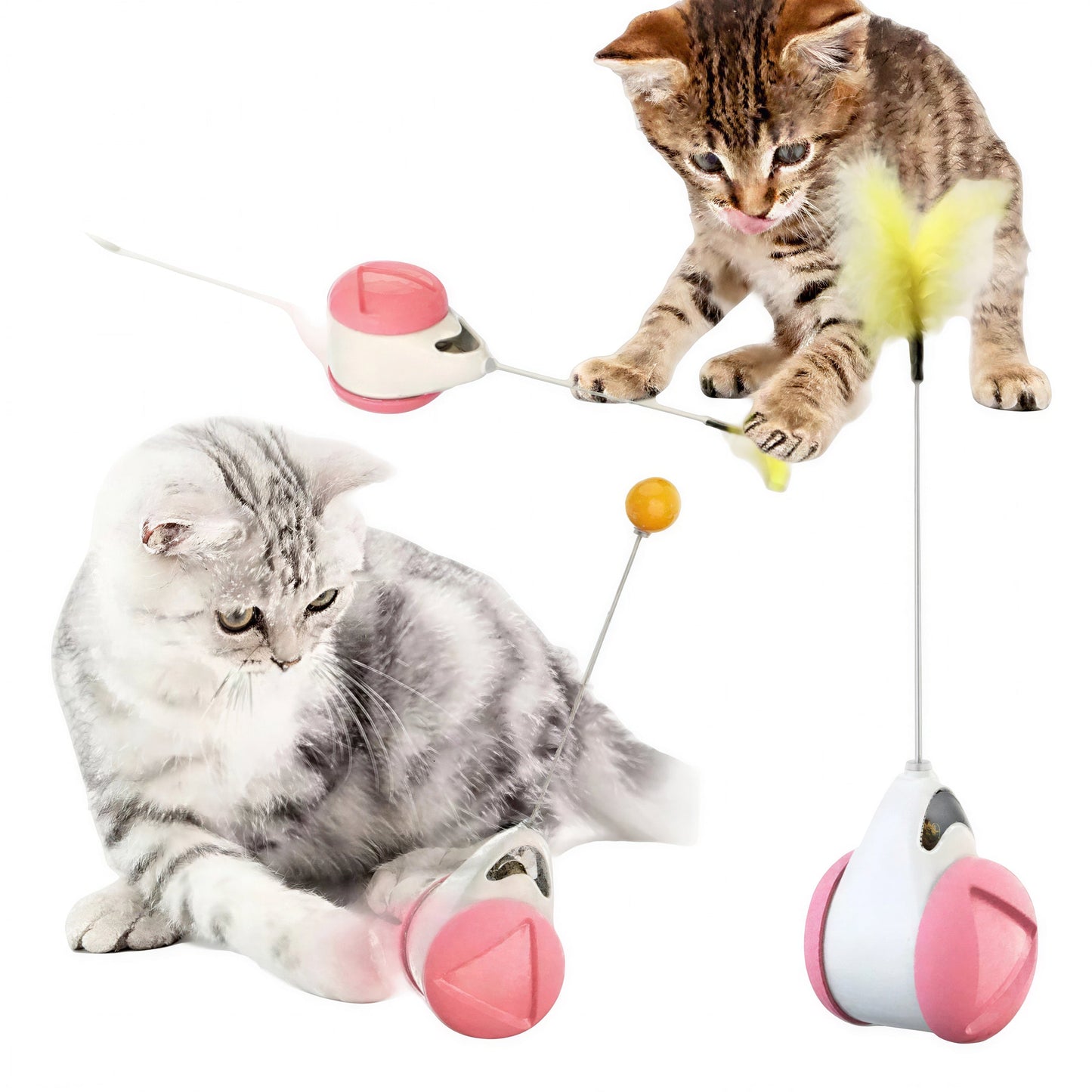 Jouet amusant rotatif avec tige et plume pour chat Pour toi Mon chat