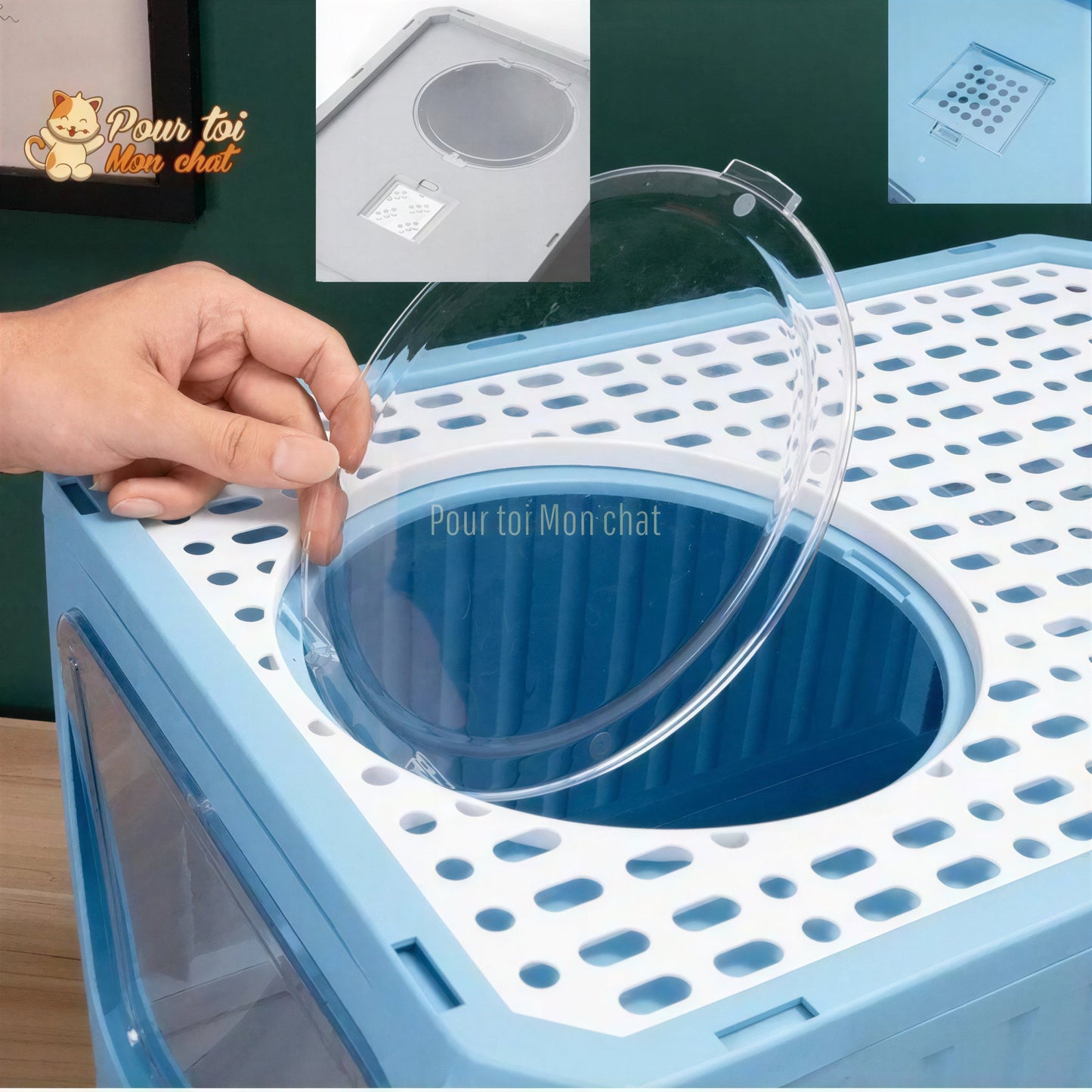 Bac à Litière Élégant et Hygiénique pour chat – LittyKitty4™ Pour toi Mon chat