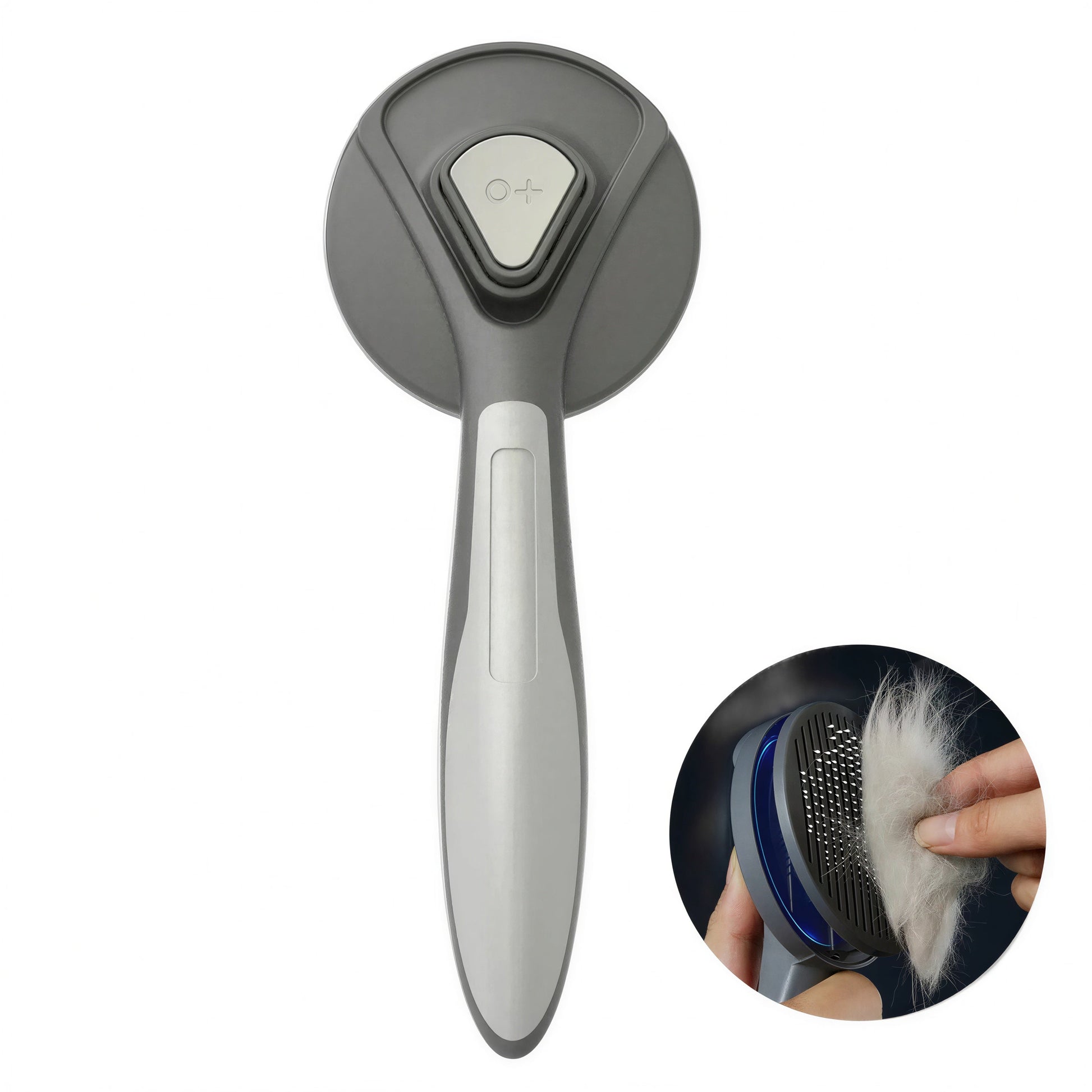 Brosse de toilettage avec bouton en acier inoxydable pour chat Pour toi Mon chat