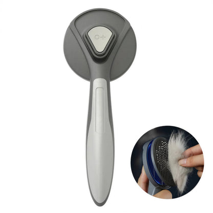 Brosse de toilettage avec bouton en acier inoxydable pour chat Pour toi Mon chat
