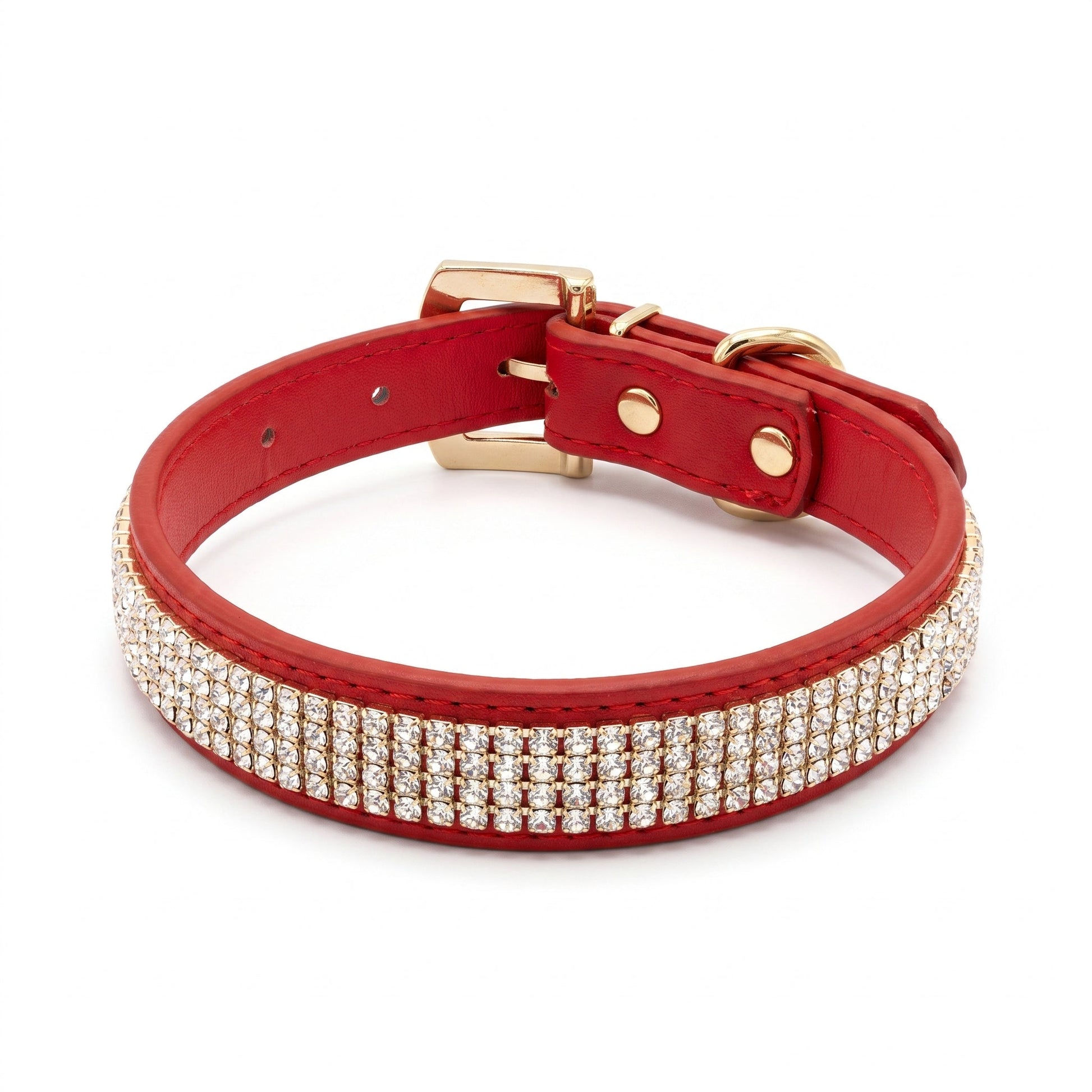 Collier de laisse en strass et faux cuir pour chat Pour toi Mon chat