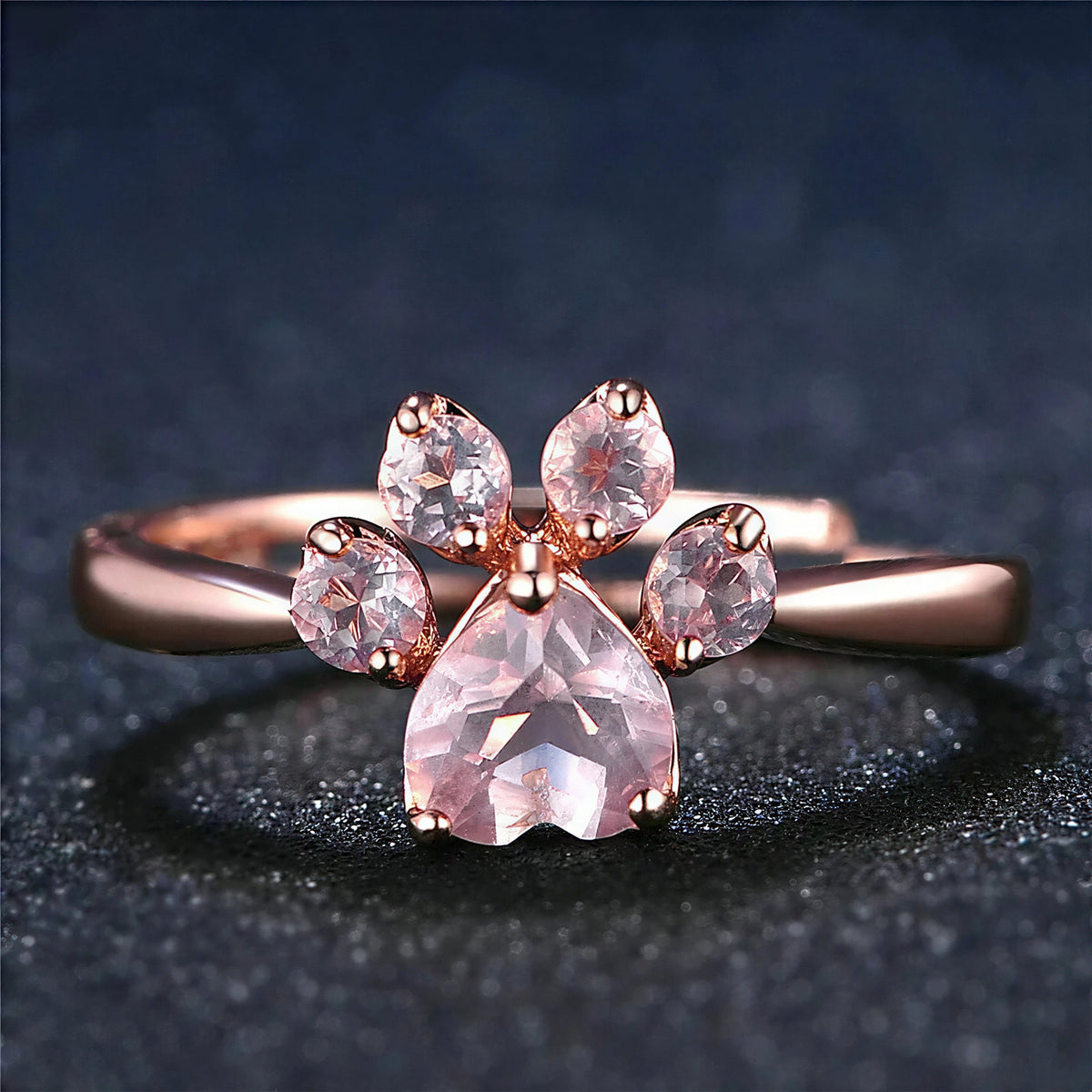 Bague Chat avec Pierres en Forme de Patte Pour toi Mon chat