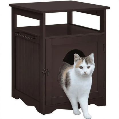 Meuble Litière Chat en Forme de Table d'Appoint - vue 4