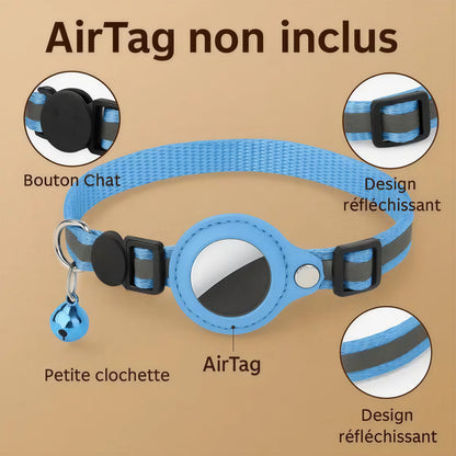Collier GPS Chat - Support Airtag, Collier de Suivi Anti Perte Pour toi Mon chat