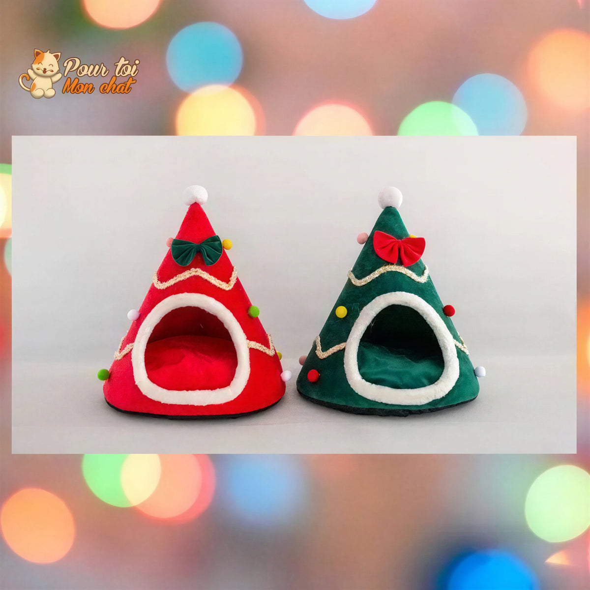 Noël Sapin de Noël Or et Argent - Pour Chat - SapinVelours™ Pour toi Mon chat