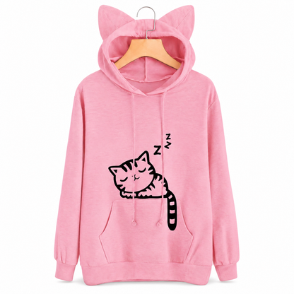 Sweat à capuche en forme de chat pour femmes Pour toi Mon chat