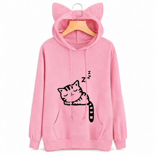 Sweat à capuche en forme de chat pour femmes Pour toi Mon chat