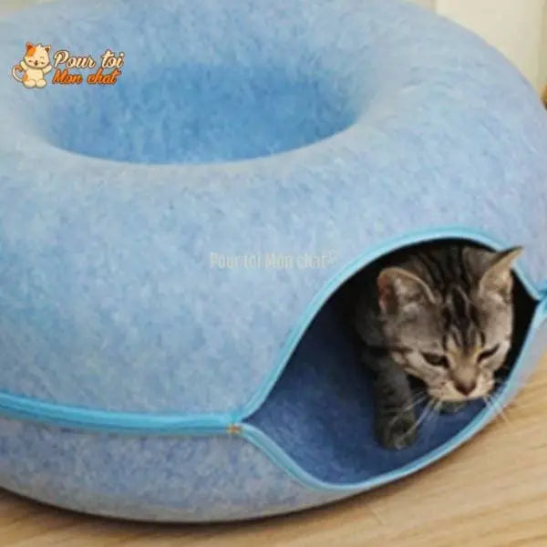 PANIER DE MAISON EN FEUTRE NATUREL POUR CHAT - DONUT4CAT™ - Pour toi Mon chat