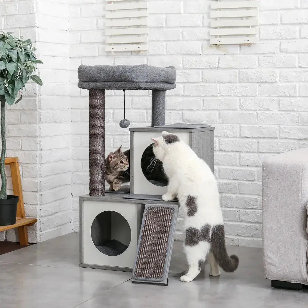 Arbre à chat à plusieurs niveaux avec grattoir en sisal Pour toi Mon chat
