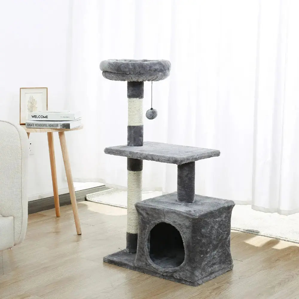 Arbre à chat avec plateforme et boule pendante Pour toi Mon chat
