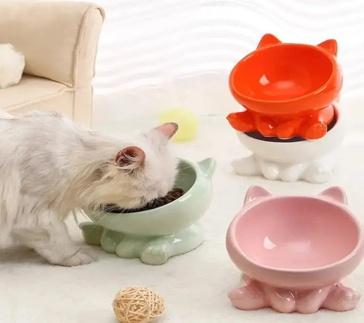 Bol en céramique à pieds hauts pour chat Pour toi Mon chat
