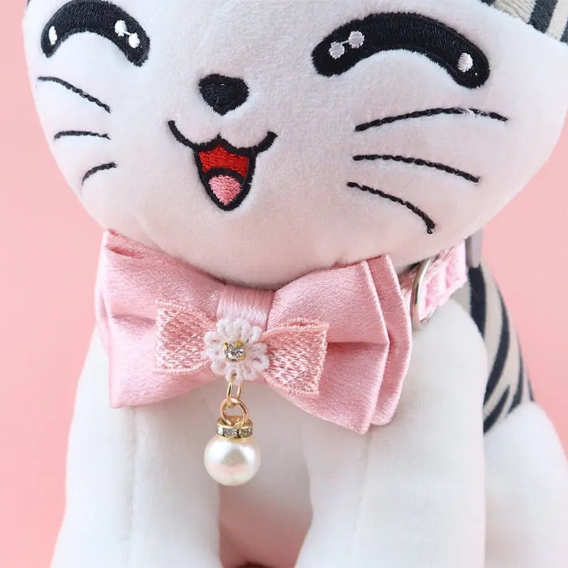 Collier avec gros nud papillon pour chat Pour toi Mon chat