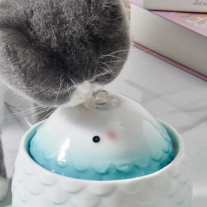 Distributeur d'eau en céramique avec USB pour chats Pour toi Mon chat