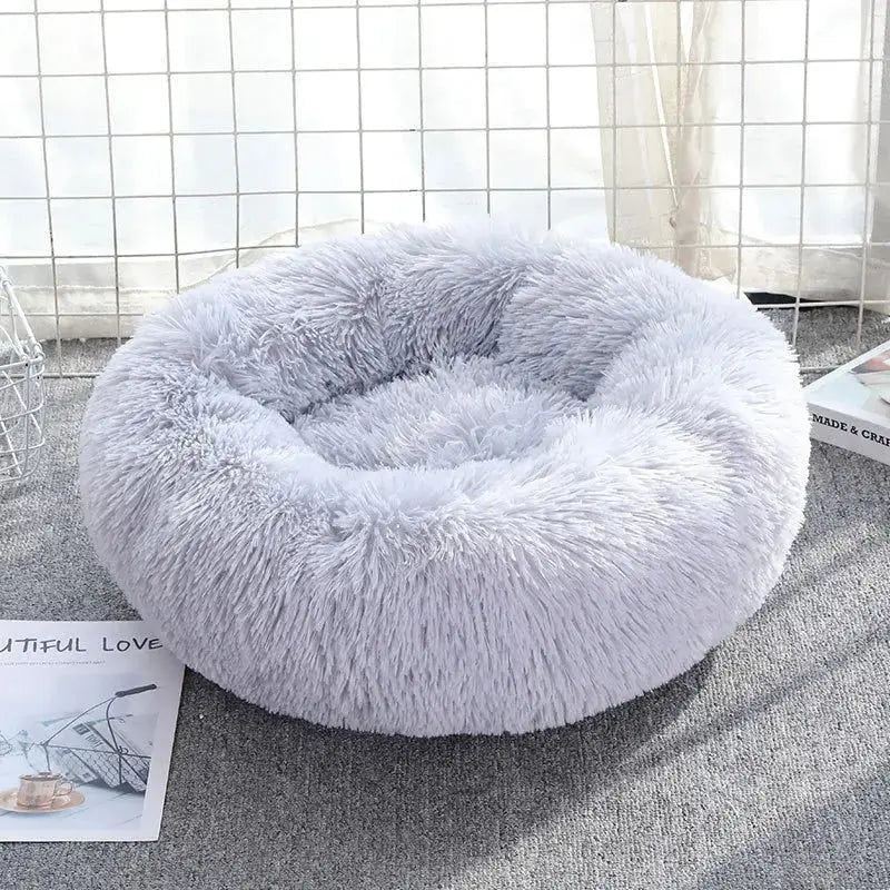 Lit à long poil apaisant en forme de donut pour chat Pour toi Mon chat
