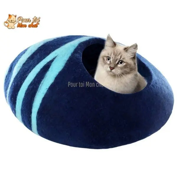 Lit grotte en laine fait à la main pour chats et chatons - CHAT'GROTTE™ - Pour toi Mon chat