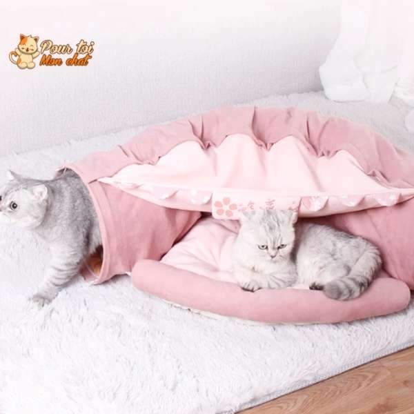 Tunnel de Jeu avec Coussin pour Chat - CoussiCat™ - Pour toi Mon chat