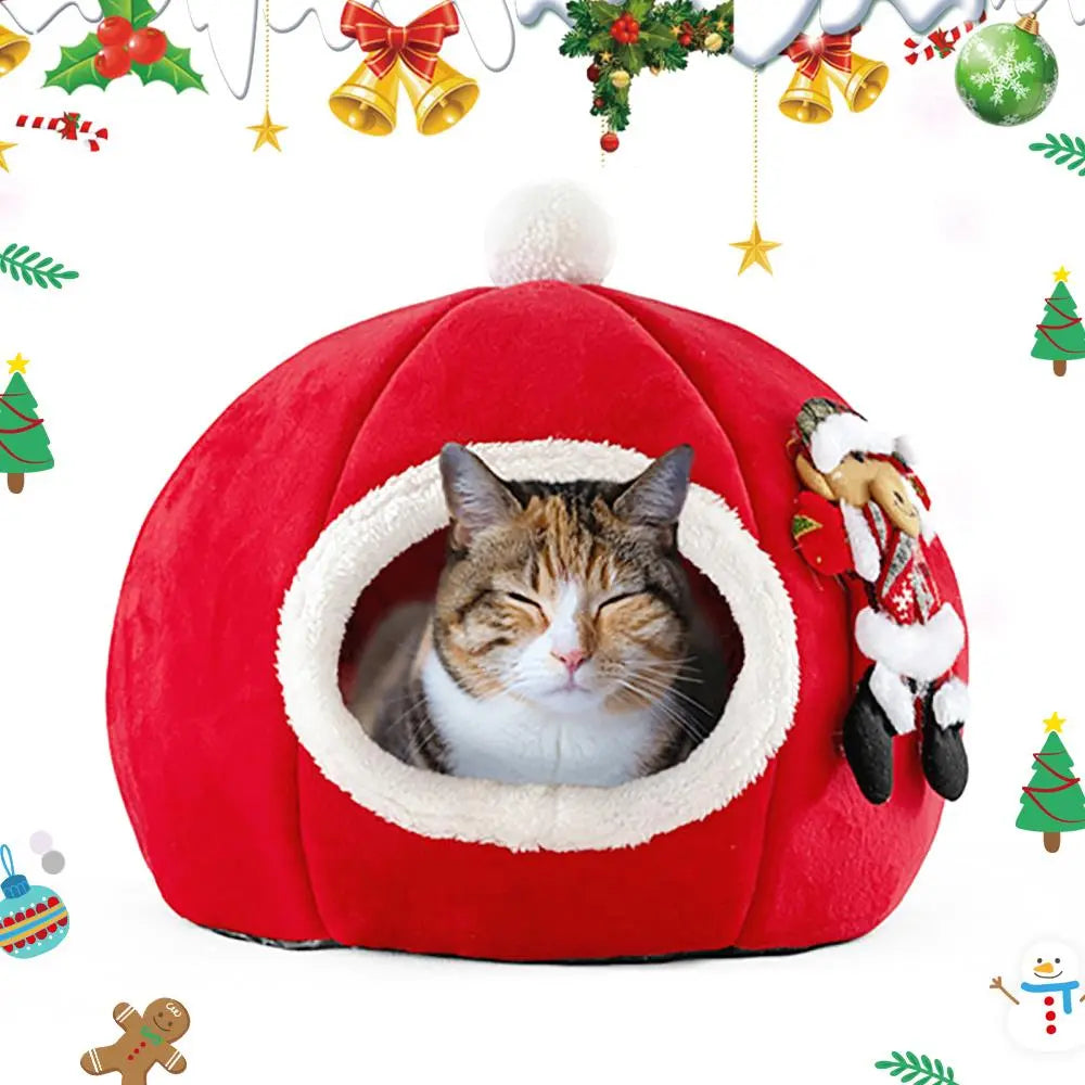 Noël Lit et Coussins en forme de Renne, Citrouille, Botte et Sapin de Noël - pour Chat - NOËLdeCHAT™ - Pour toi Mon chat