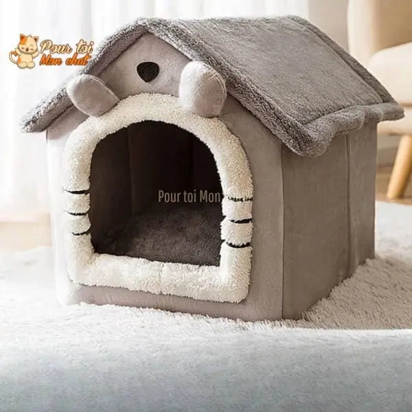 PETITE MAISON EN PELUCHE POUR CHAT – TOITpourCHAT™ - Pour toi Mon chat