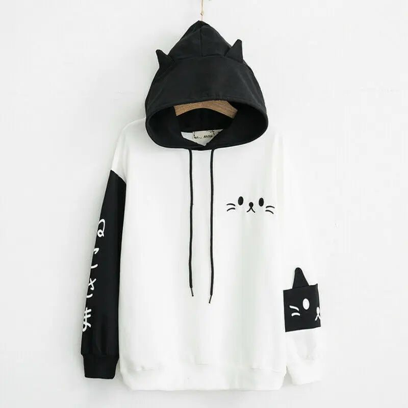 Sweat à capuche à motif de patte de chat pour femme Pour toi Mon chat