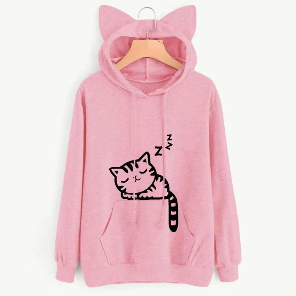 Sweat à capuche en forme de chat pour femmes Pour toi Mon chat
